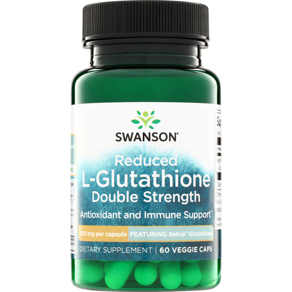 SWU704 | Swanson Reduced L-Glutathione Double Strength bottle, 200 mg per capsule, 60 veggie caps - Thumbnail