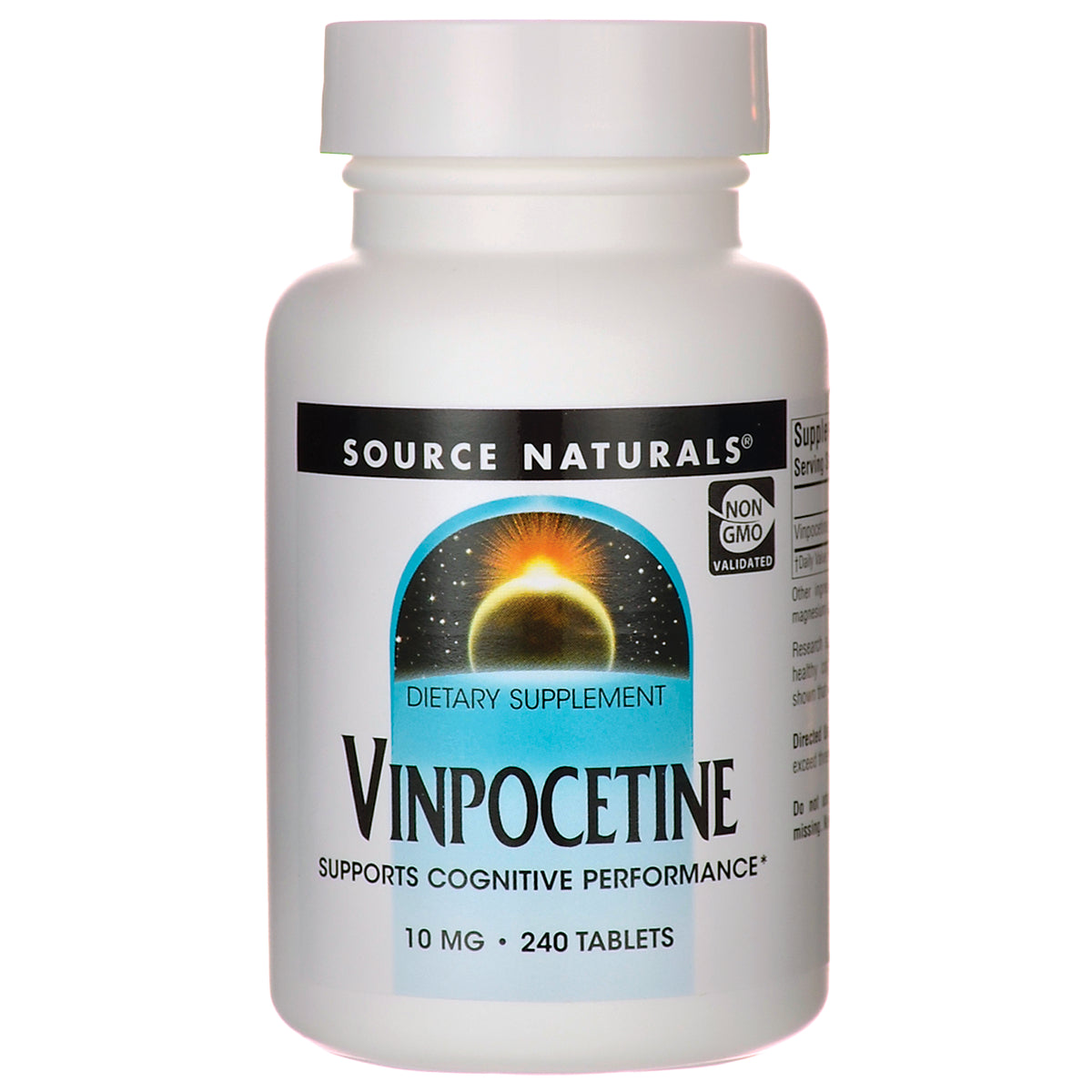 SN948 | Source Naturals Vinpocetine dietary supplement bottle, 10 mg, 240 tablets