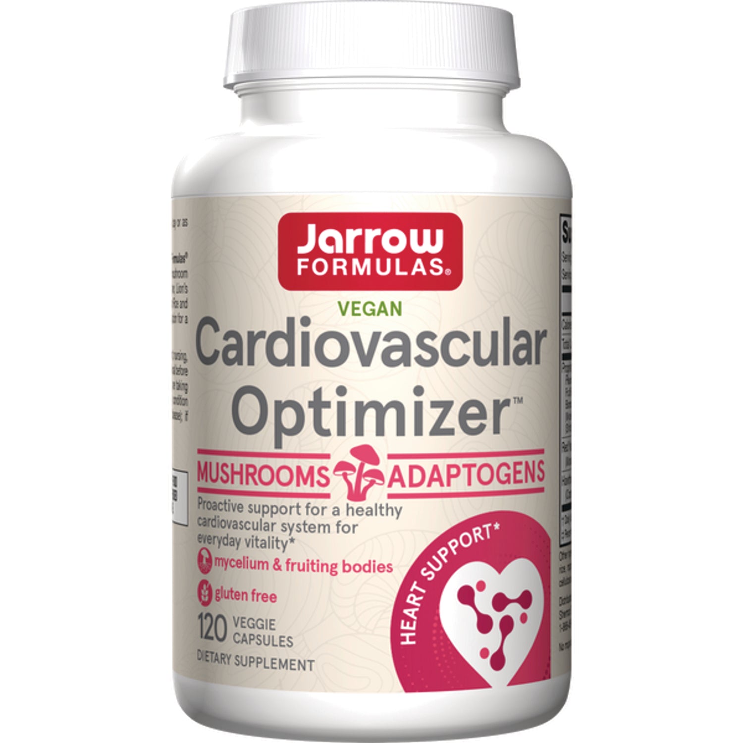 JR372 | Jarrow Formulas Cardiovascular Optimizer vegan supplement bottle front label, 120 veggie capsules