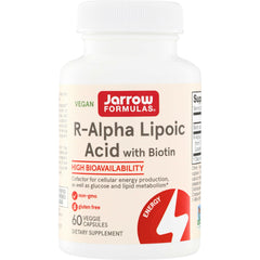 JR230 | Jarrow Formulas R-Alpha Lipoic Acid with Biotin, 60 veggie capsules