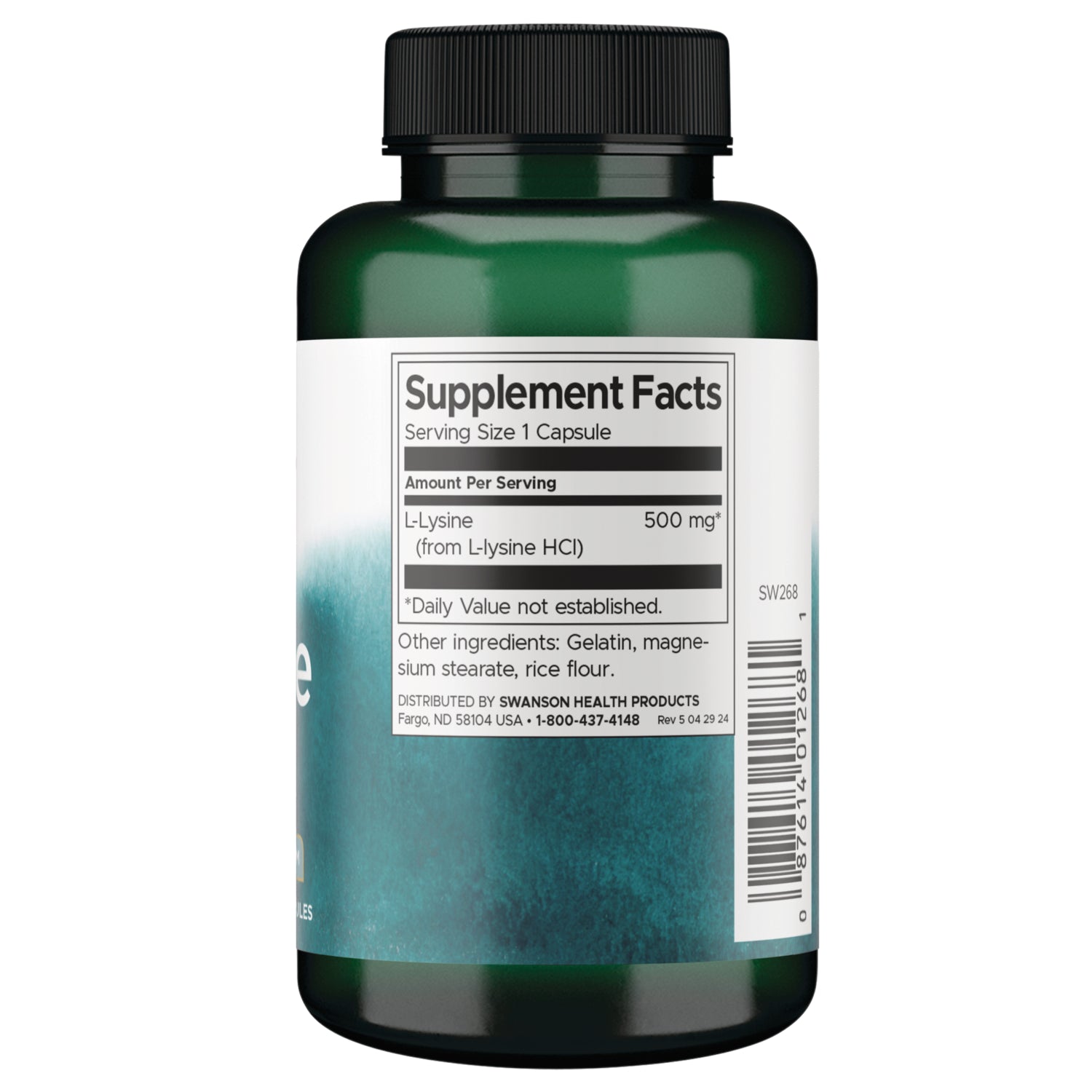 SW268 | Back label with Supplement Facts