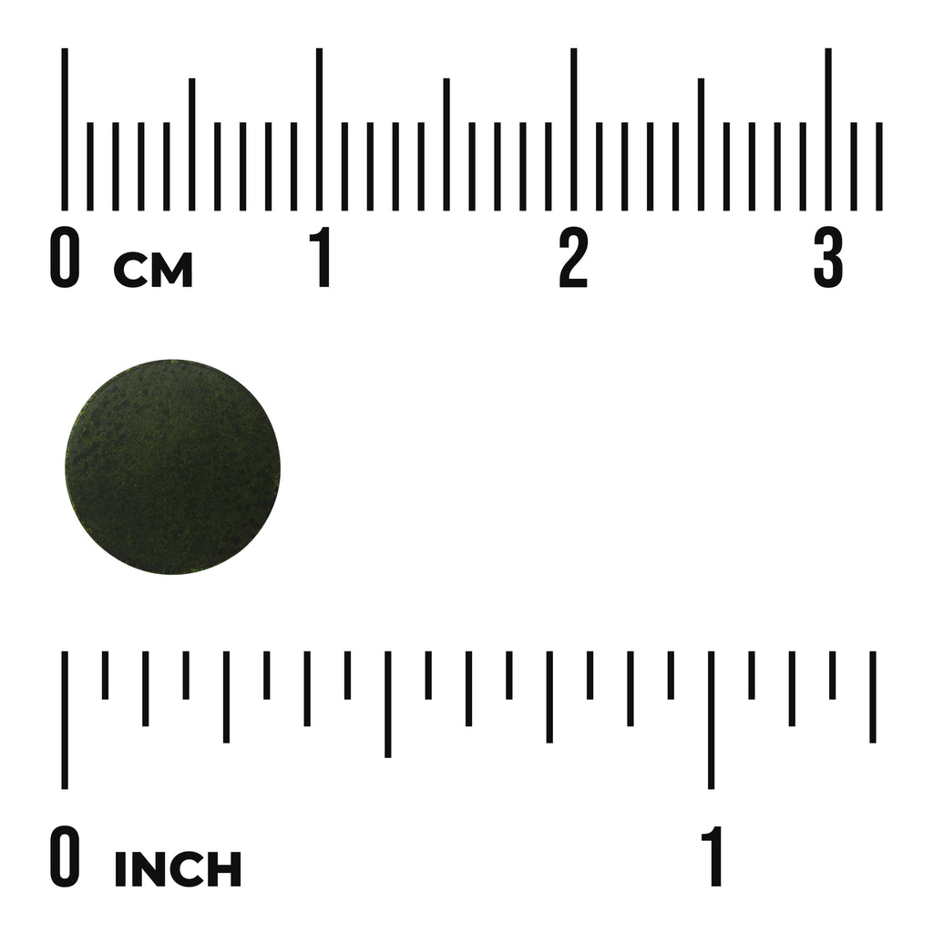 SWK029 | Round green tablet with size shown by cm and inch rulers - Thumbnail