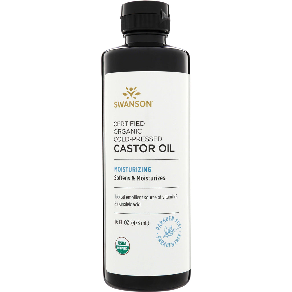 SW999 | Swanson certified organic cold-pressed castor oil, moisturizing, 16 fl oz (473 mL) - Thumbnail