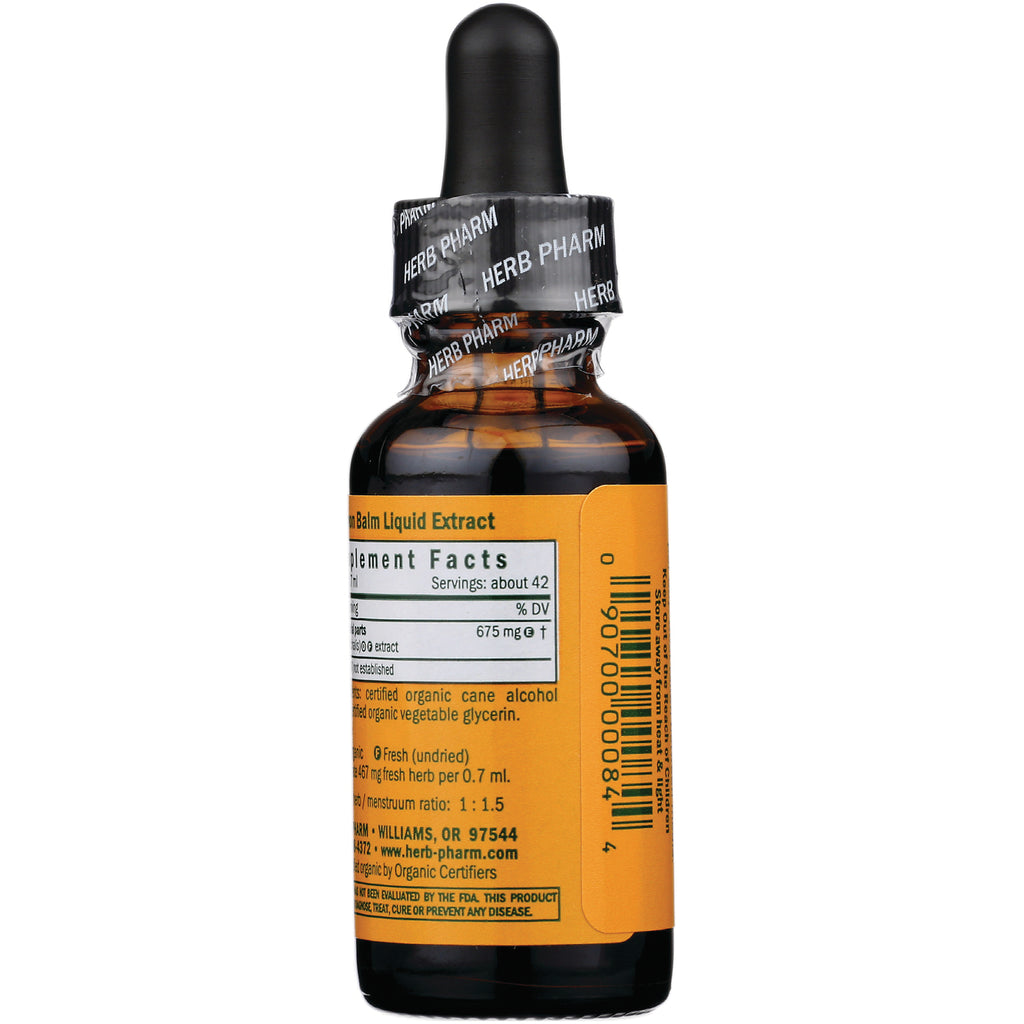 HPH058 | Amber dropper bottle back showing supplement facts panel and barcode on yellow label - Thumbnail