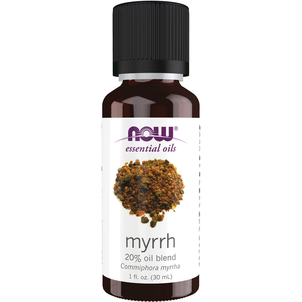 NWF495 | NOW essential oils myrrh 20% oil blend bottle, 1 fl oz (30 mL) - Thumbnail