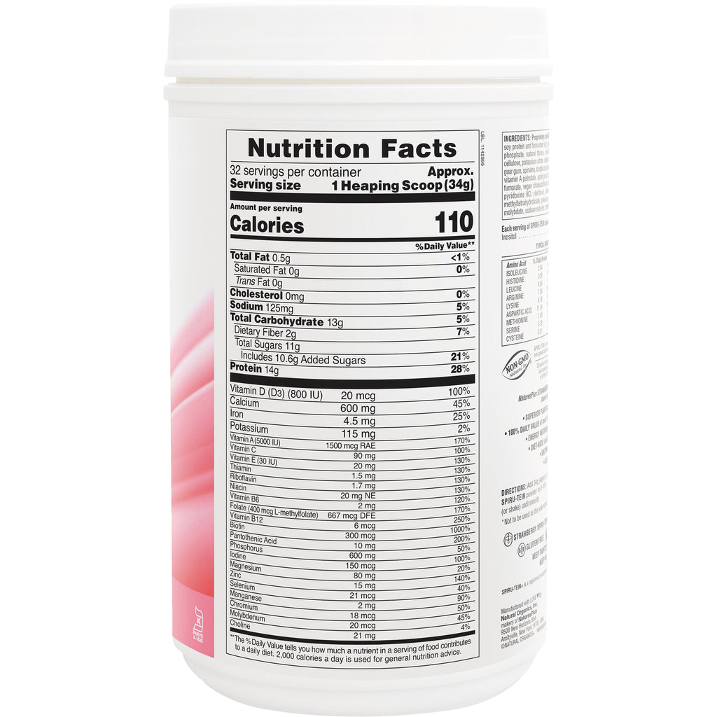 NTP089 | back of white supplement tub showing Nutrition Facts label and detailed supplement facts - Thumbnail