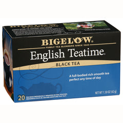 BGT015 | Bigelow English Teatime black tea box, 20 individually wrapped tea bags, net wt 1.50 oz