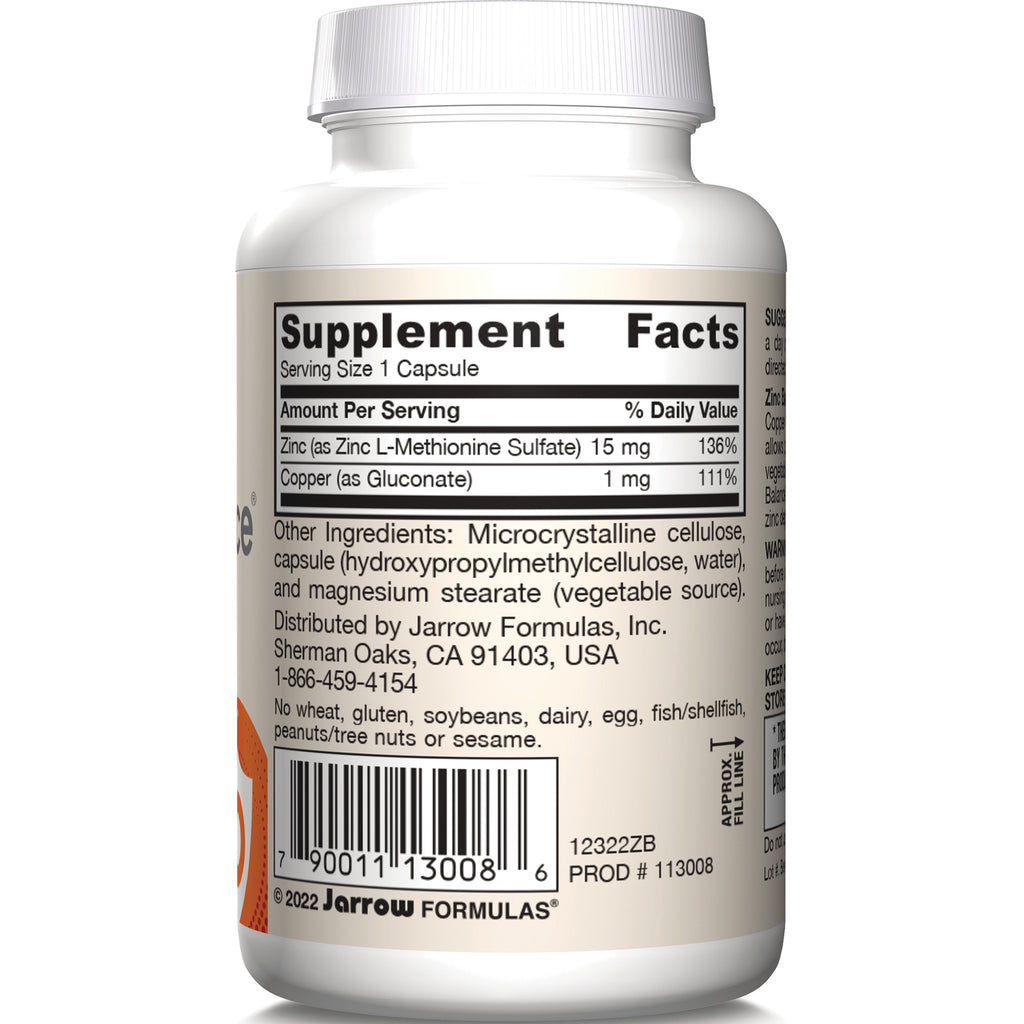 JR102 | back label showing Supplement Facts panel, serving size, ingredients, distributor info, and barcode on white bottle - Thumbnail