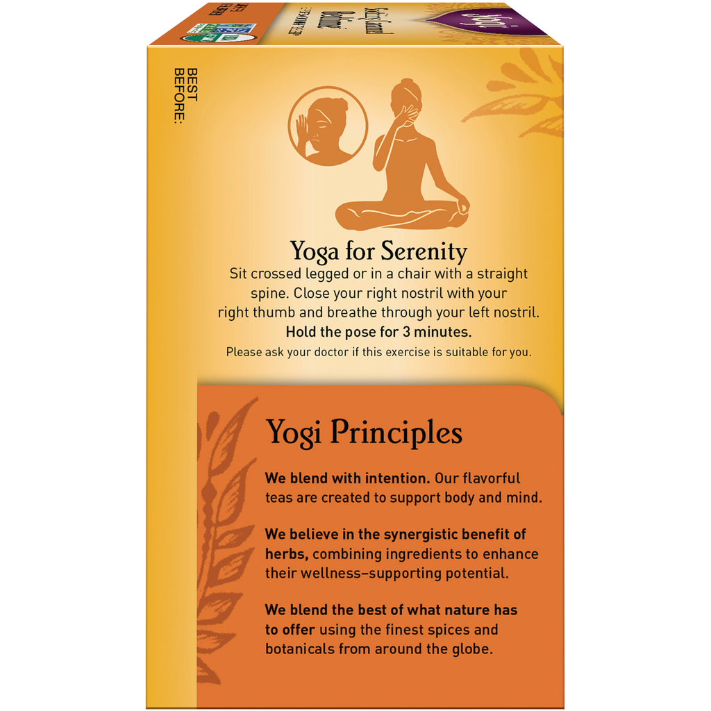 AHW054 | Tea box panel with Yoga for Serenity breathing pose and Yogi Principles brand message - Thumbnail