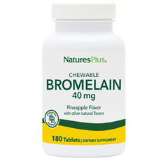 NTP302 | NaturesPlus chewable Bromelain 40 mg pineapple flavor bottle, 180 tablets