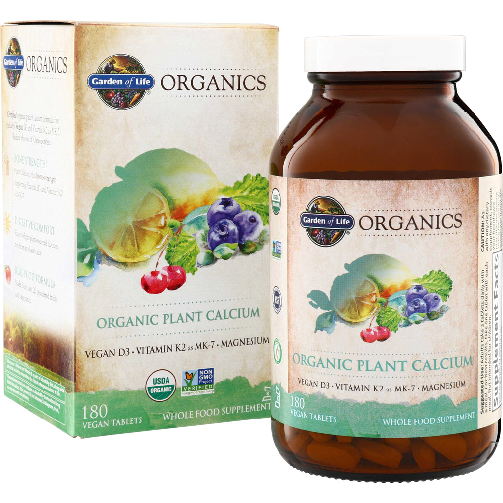 GLF185 | Garden of Life Organics Organic Plant Calcium, 180 vegan tablets - Thumbnail