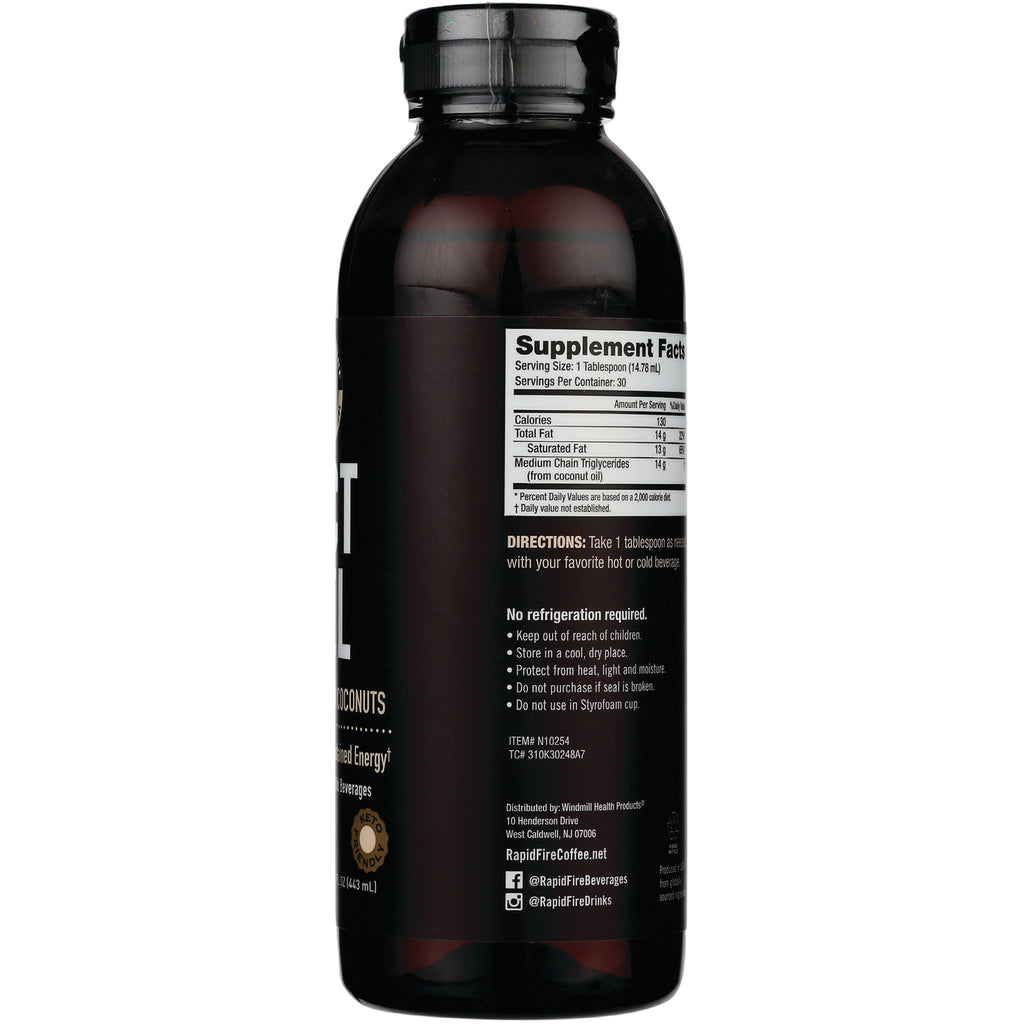 RPF001 | Back of dark plastic bottle showing Supplement Facts panel, directions, and storage warnings - Thumbnail