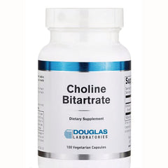 DGL061 | Choline Bitartrate dietary supplement bottle, Douglas Laboratories, 100 vegetarian capsules