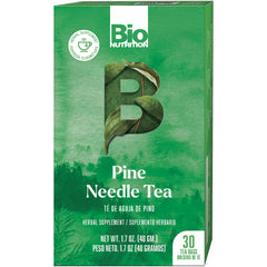 BNN071 | Bio Nutrition Pine Needle Tea box with green front showing brand, product name and 30 tea bags