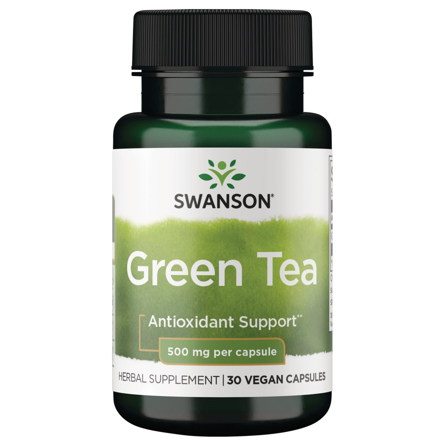 SW1247 | Swanson Green Tea Antioxidant Support, 500 mg per capsule, herbal supplement, 30 capsules
