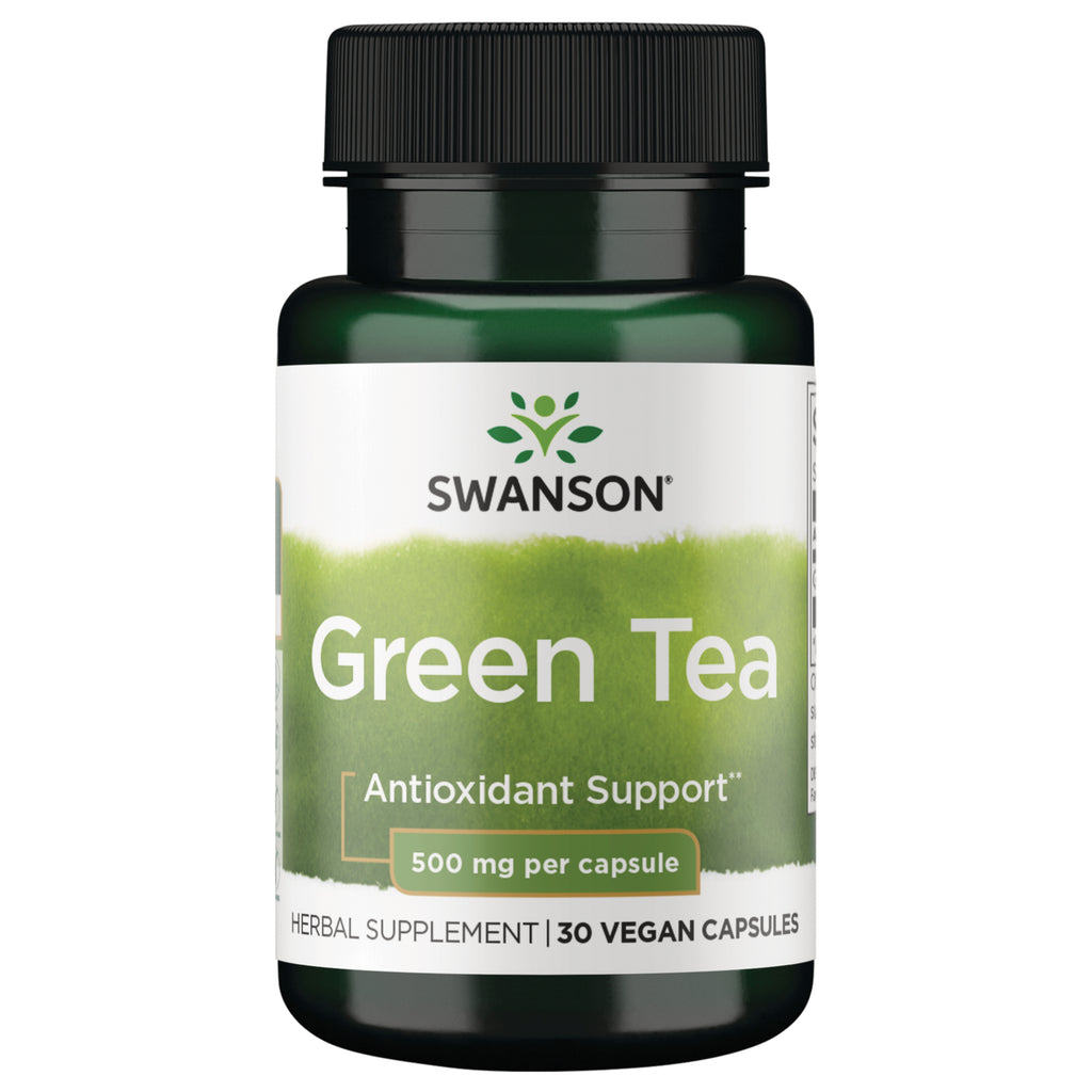 SW1247 | Swanson Green Tea Antioxidant Support, 500 mg per capsule, herbal supplement, 30 capsules - Thumbnail