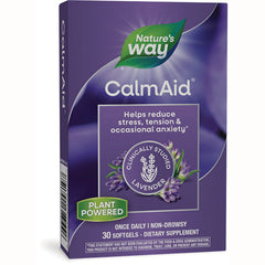 NW819 | Nature's Way CalmAid lavender 30-count softgels box, plant powered, helps reduce stress, tension & occasional anxiety