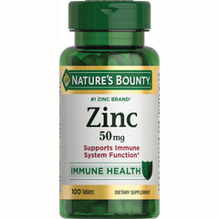 NBY098 | Nature's Bounty Zinc 50 mg bottle labeled Immune Health, 100 tablets