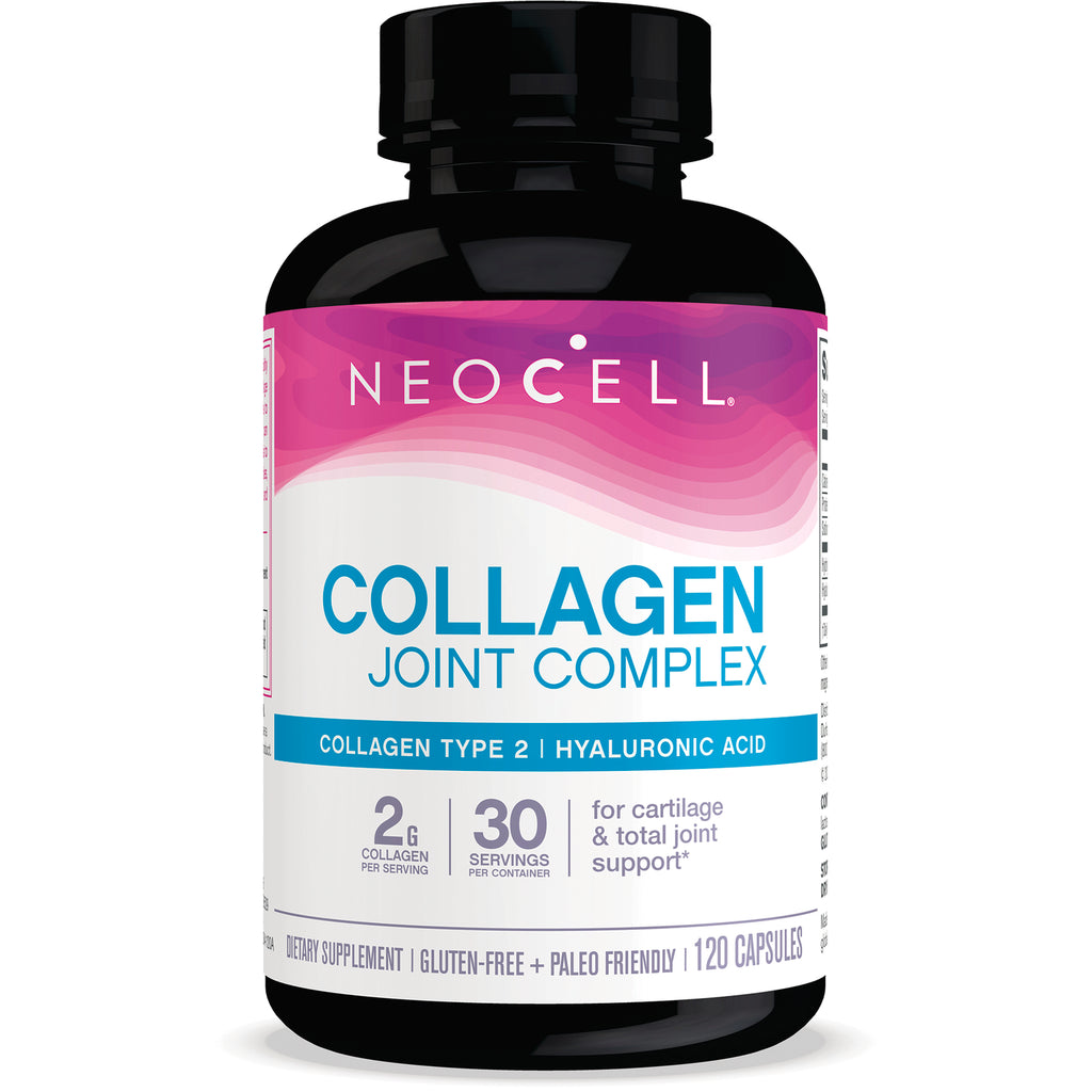 NEC008 | NeoCell Collagen Joint Complex supplement bottle front showing Collagen Type 2 and Hyaluronic Acid - Thumbnail