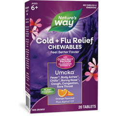 NW745 | Nature's Way Umcka Cold + Flu Relief chewables orange flavored 20 tablets front packaging