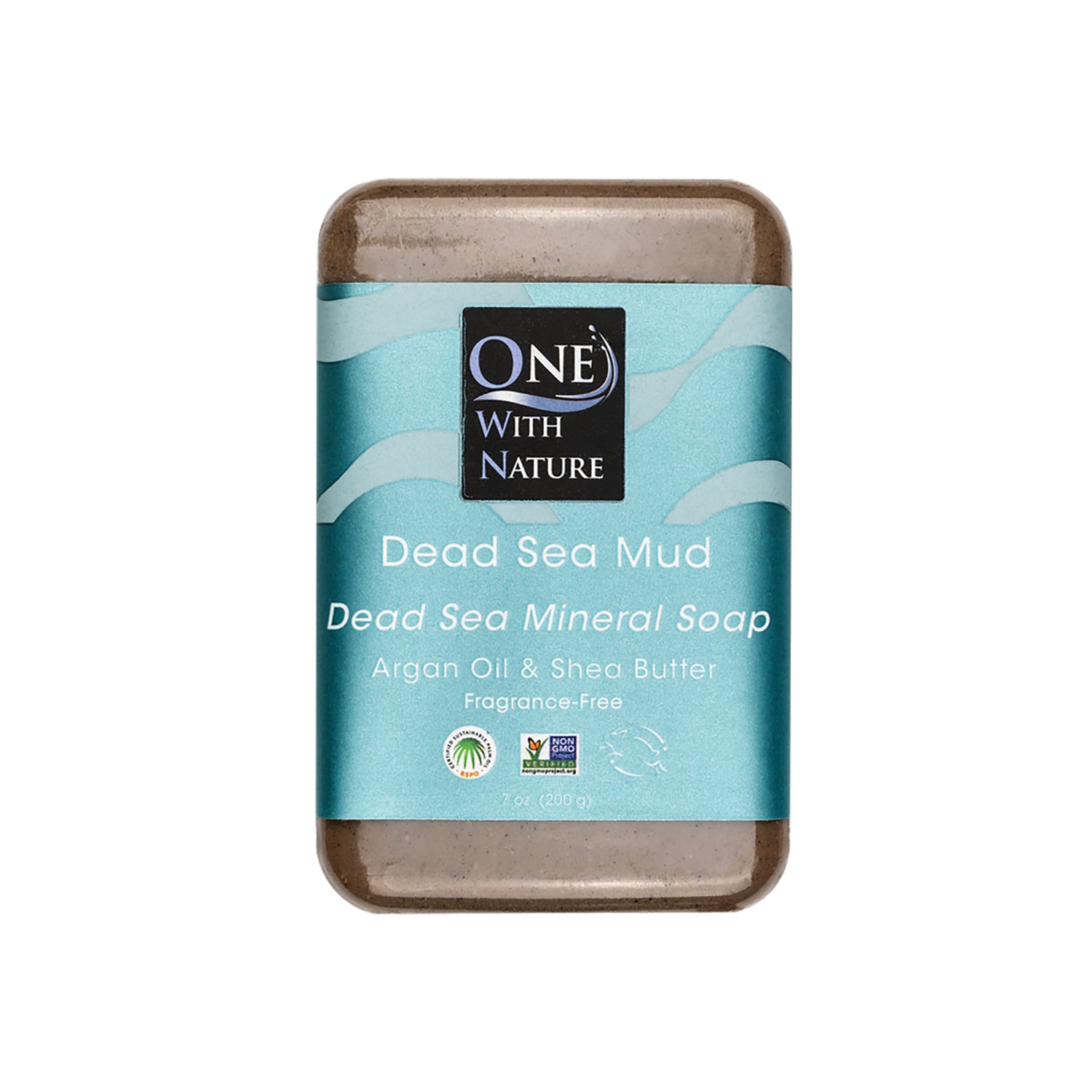 OWN006 | One With Nature Dead Sea Mud triple milled soap bar with argan oil and shea butter, 7 oz