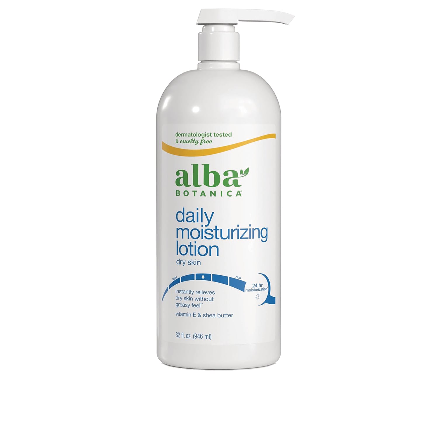 ABA063 | Alba Botanica Daily Moisturizing Lotion for Dry Skin, 32 fl oz pump bottle
