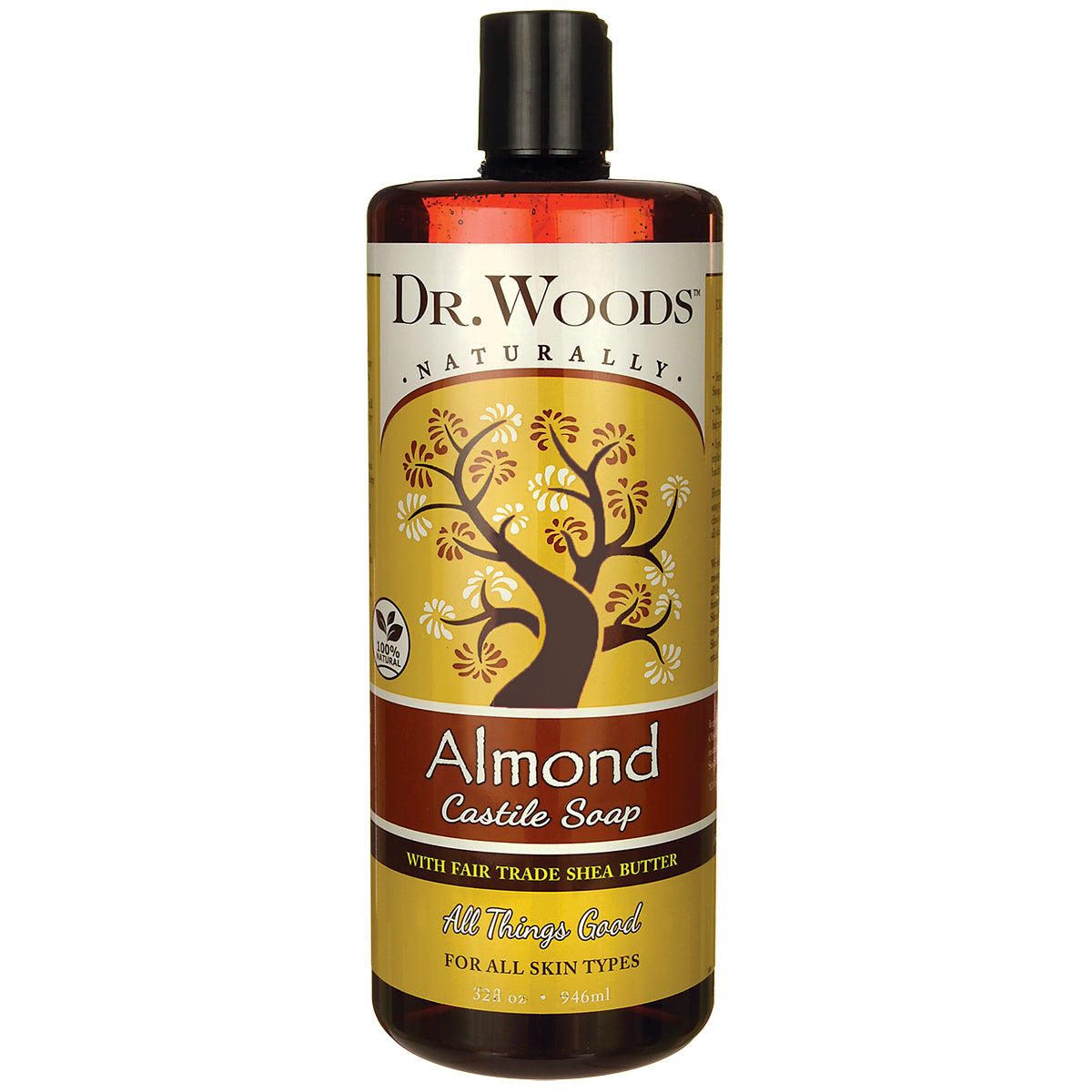 DRW028 | Dr. Woods Almond Castile Soap bottle labeled 32 fl oz 946 ml