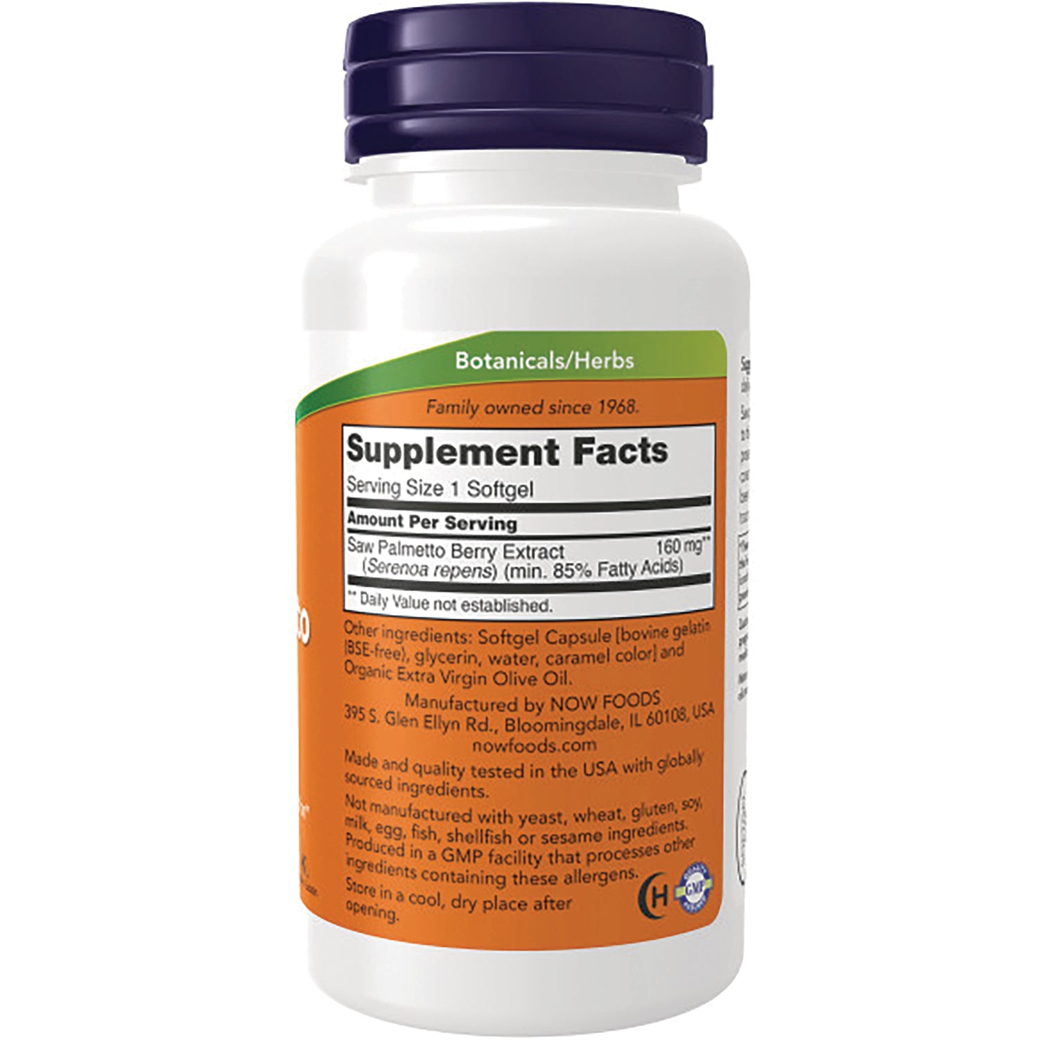 NWF1061 | Back of white supplement bottle showing Supplement Facts panel and ingredient text