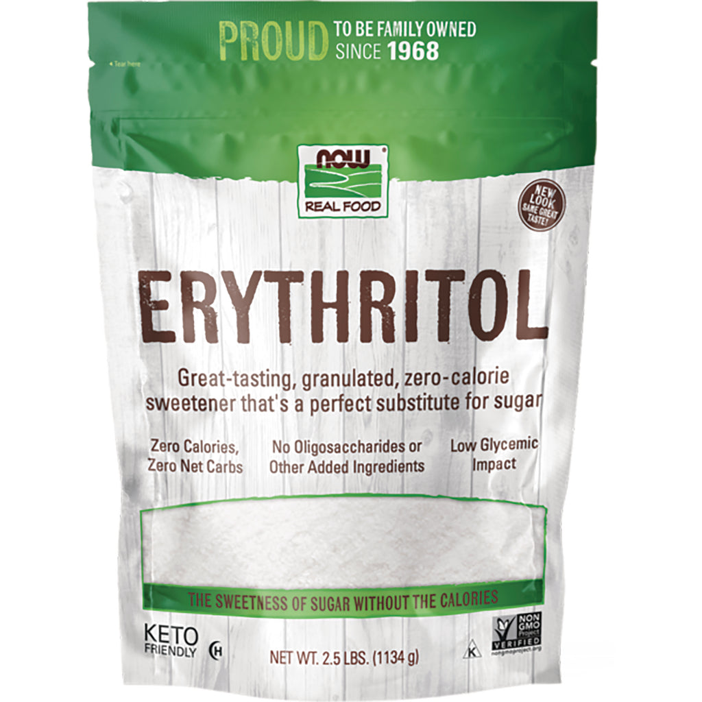 NWF1209 | NOW Real Food erythritol granulated zero-calorie sweetener pouch, 2.5 lbs - Thumbnail