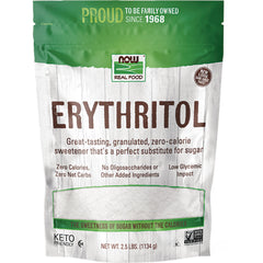 NWF1209 | NOW Real Food erythritol granulated zero-calorie sweetener pouch, 2.5 lbs