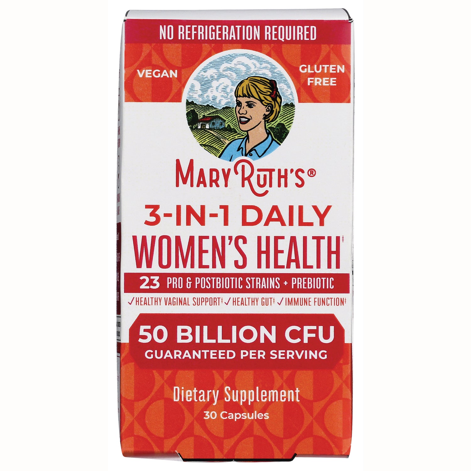 MRR028 | MaryRuth's 3-in-1 Daily Women's Health supplement box, 50 billion CFU, 30 capsules
