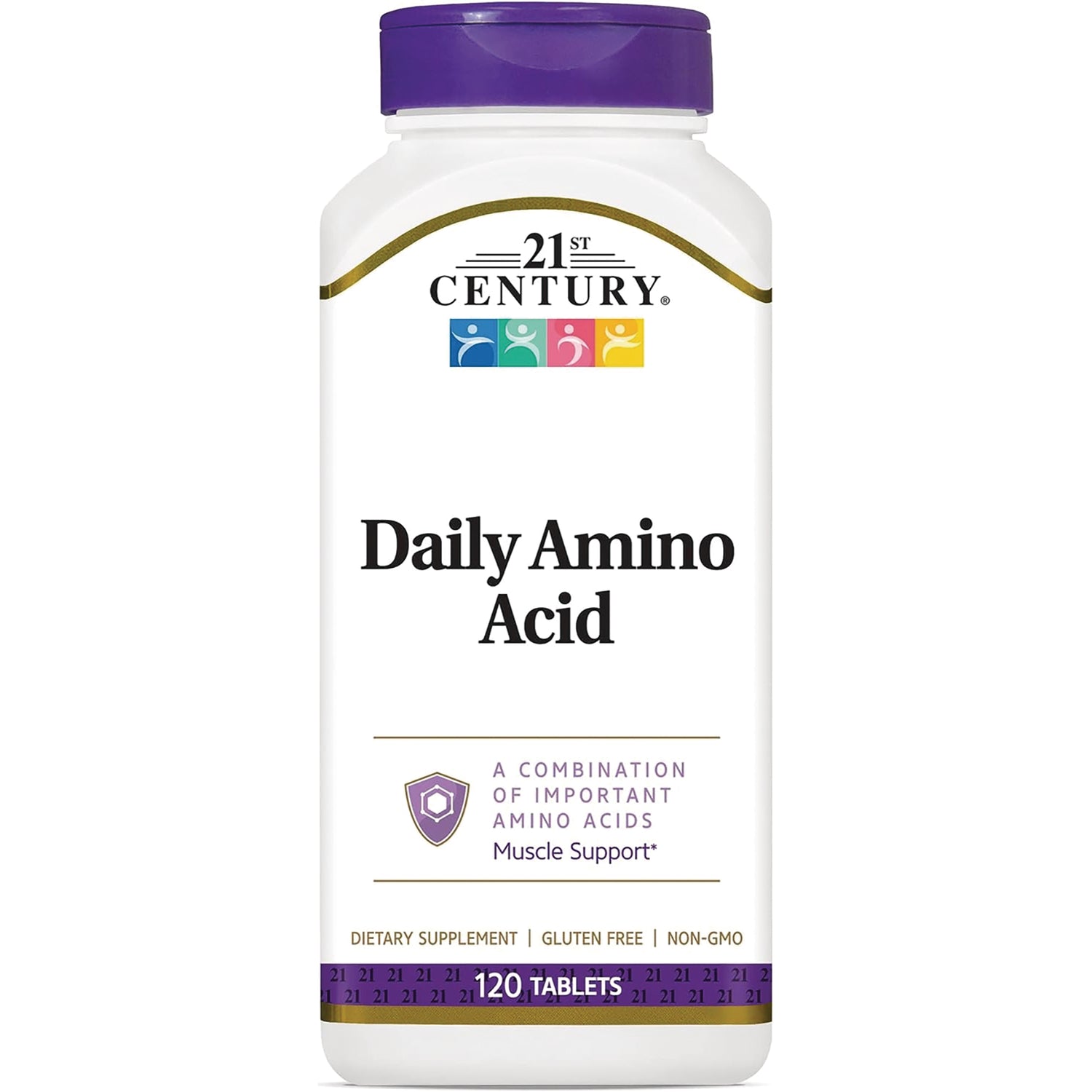 CNT288 | 21st Century Daily Amino Acid white bottle with purple cap, dietary supplement 120 tablets