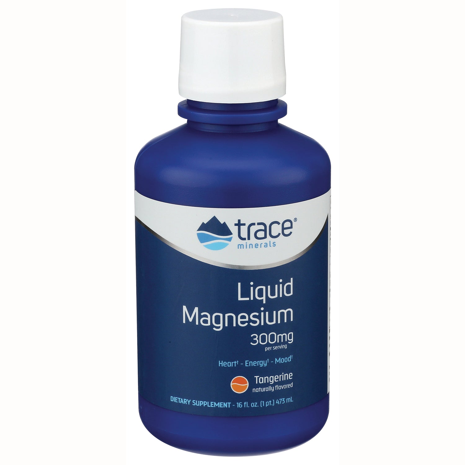 TM053 | Trace Minerals Liquid Magnesium 300mg, tangerine flavor, 16 fl oz bottle front