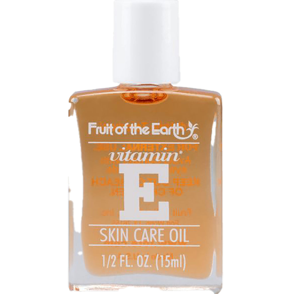 FE008 | Fruit of the Earth Vitamin E skin care oil 1/2 fl. oz clear rectangular bottle with white cap - Thumbnail