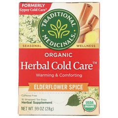 TMD034 | Traditional Medicinals Organic Herbal Cold Care tea, Elderflower Spice, 16 wrapped tea bags