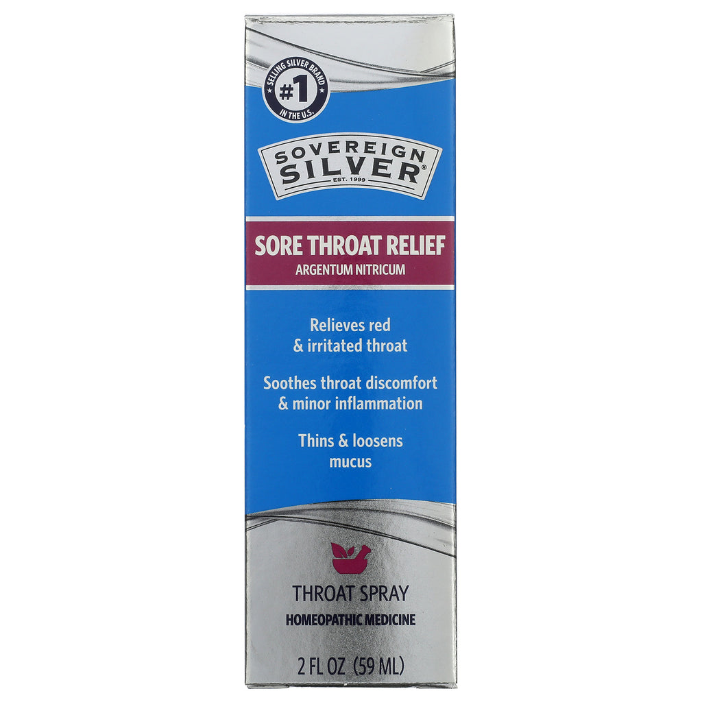 SSL017 | Sovereign Silver Multi-Symptom Sore Throat Spray, Sore Throat Relief, 2 fl oz bottle with box - Thumbnail