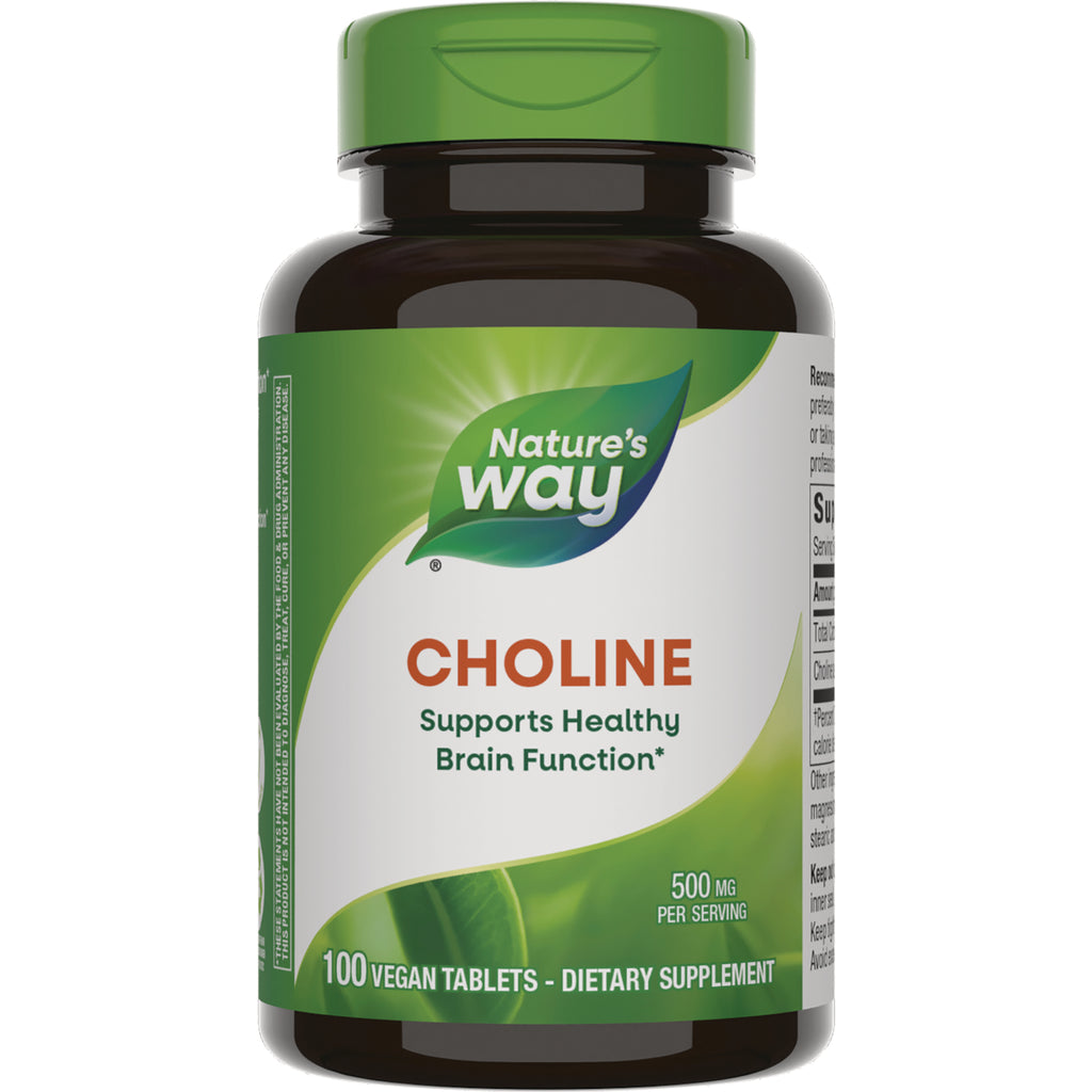 NW720 | Nature's Way CHOLINE bottle front label, 100 vegan tablets, 500 mg per serving - Thumbnail