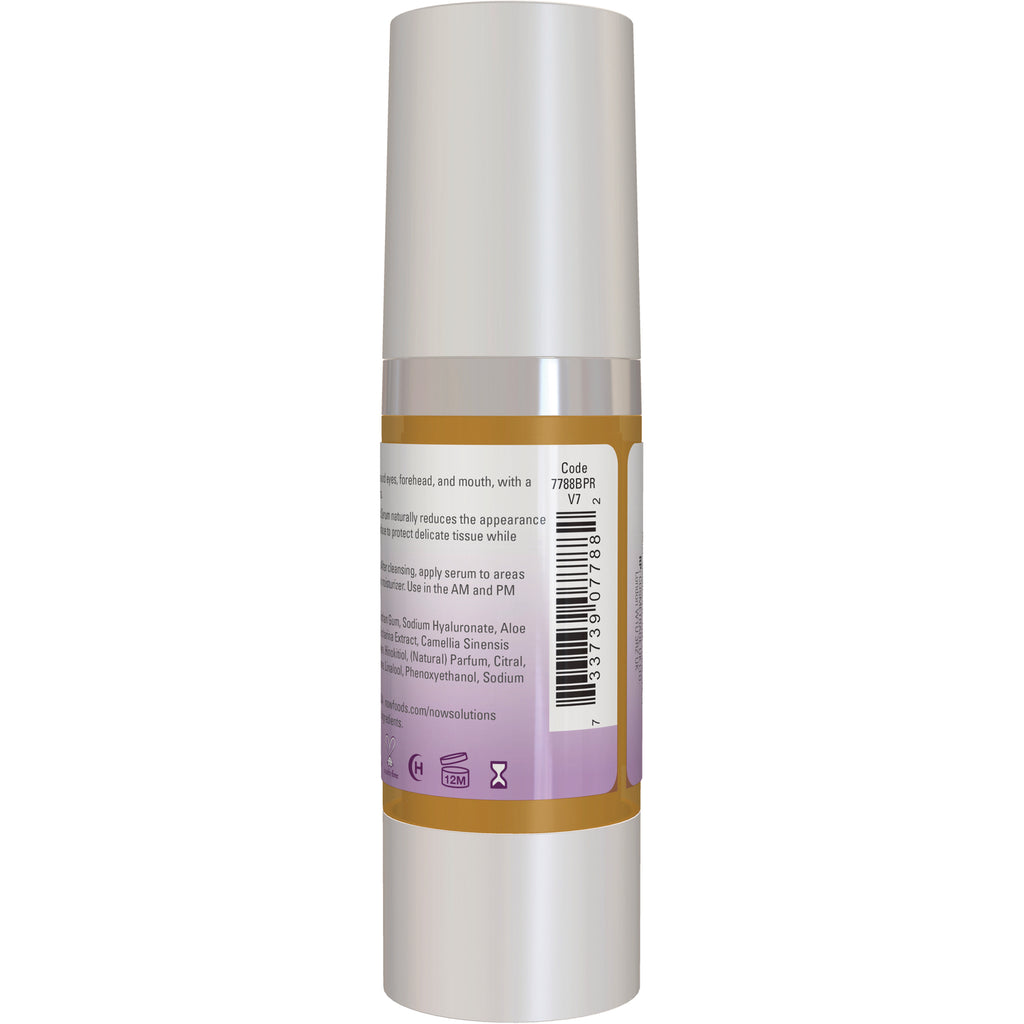 NWF613 | Back of silver cylindrical serum bottle with purple ingredients label and barcode - Thumbnail