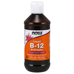 NWF385 | NOW Liquid B-12 B-Complex bottle front label 8 FL. OZ. (237 mL)