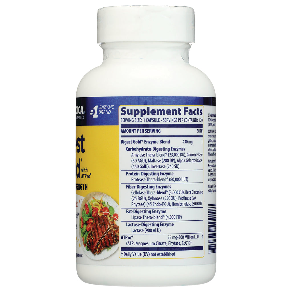 EMD010 | Back of white supplement bottle showing Supplement Facts panel with ingredients and serving size - Thumbnail