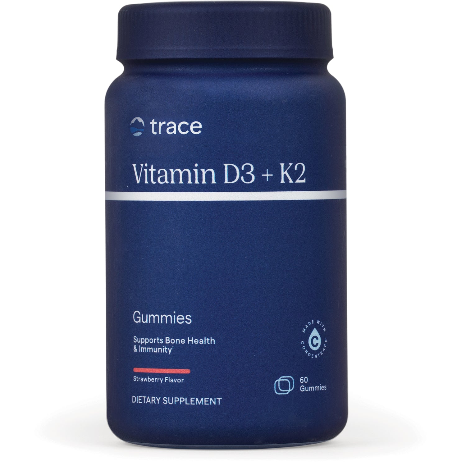 TM145 | Trace Vitamin D3 + K2 Gummies, strawberry flavor, 60 gummies dietary supplement