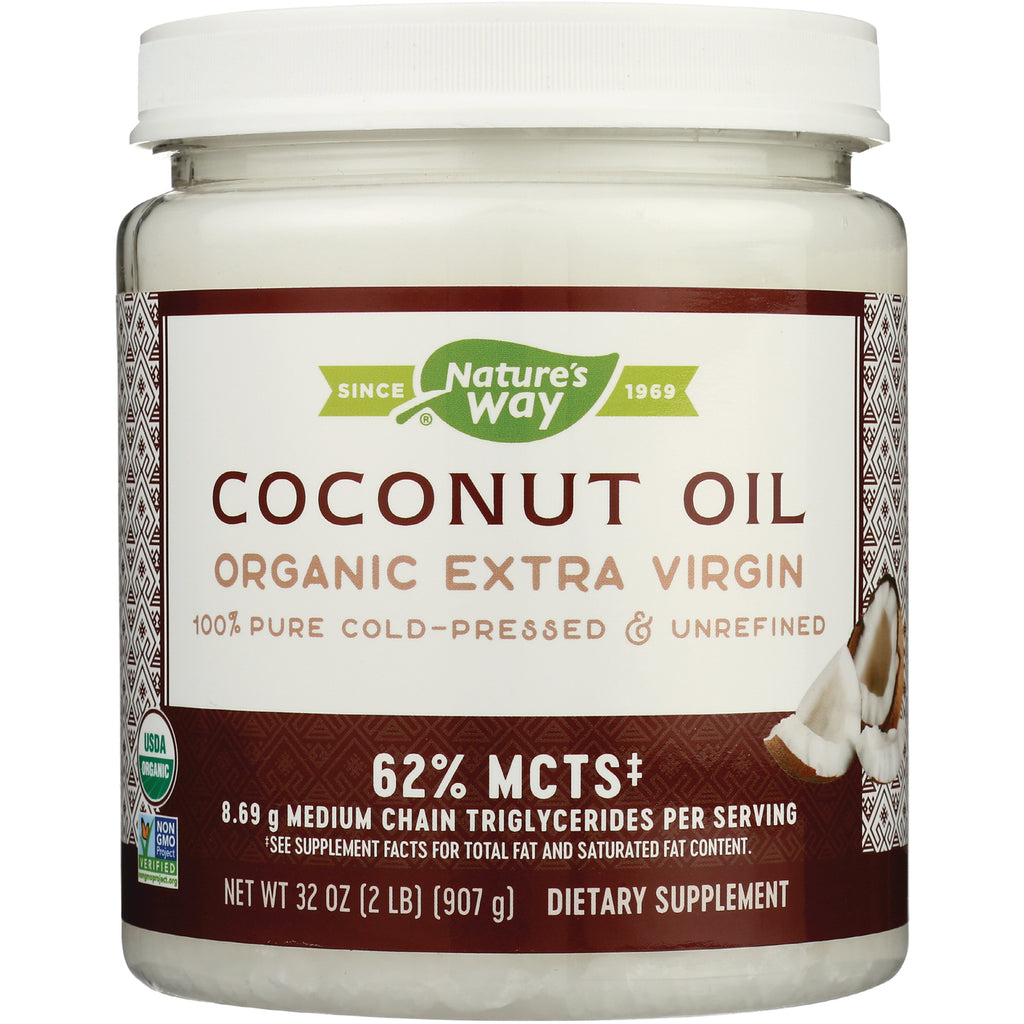 NW726 | Nature's Way jar labeled COCONUT OIL Organic Extra Virgin 62% MCTs 32 oz - Thumbnail