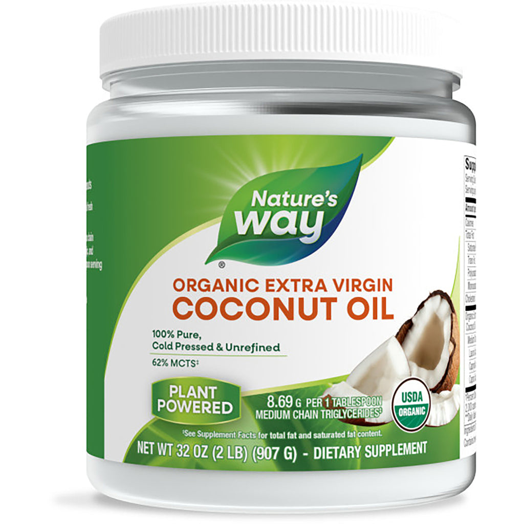 NW726 | Nature's Way jar labeled COCONUT OIL Organic Extra Virgin 62% MCTs 32 oz - Thumbnail