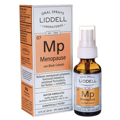 LID017 | Liddell Mp Menopause oral spray bottle and box labeled Mp Menopause with Black Cohosh