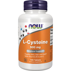 NWF324 | NOW L-Cysteine 500 mg supplement bottle, orange label, 100 tablets