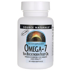SN852 | Source Naturals Omega-7 Sea Buckthorn Fruit Oil, 60 vegan softgels