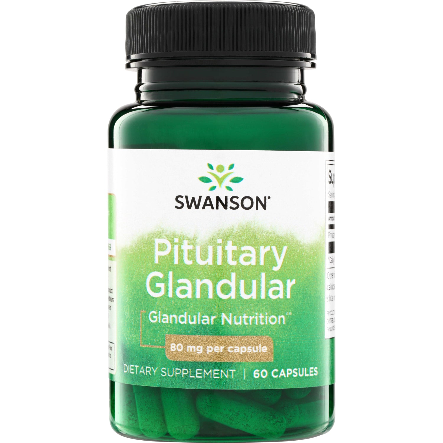 SW1305 | Swanson Pituitary Glandular, 80 mg per capsule, dietary supplement bottle, 60 capsules