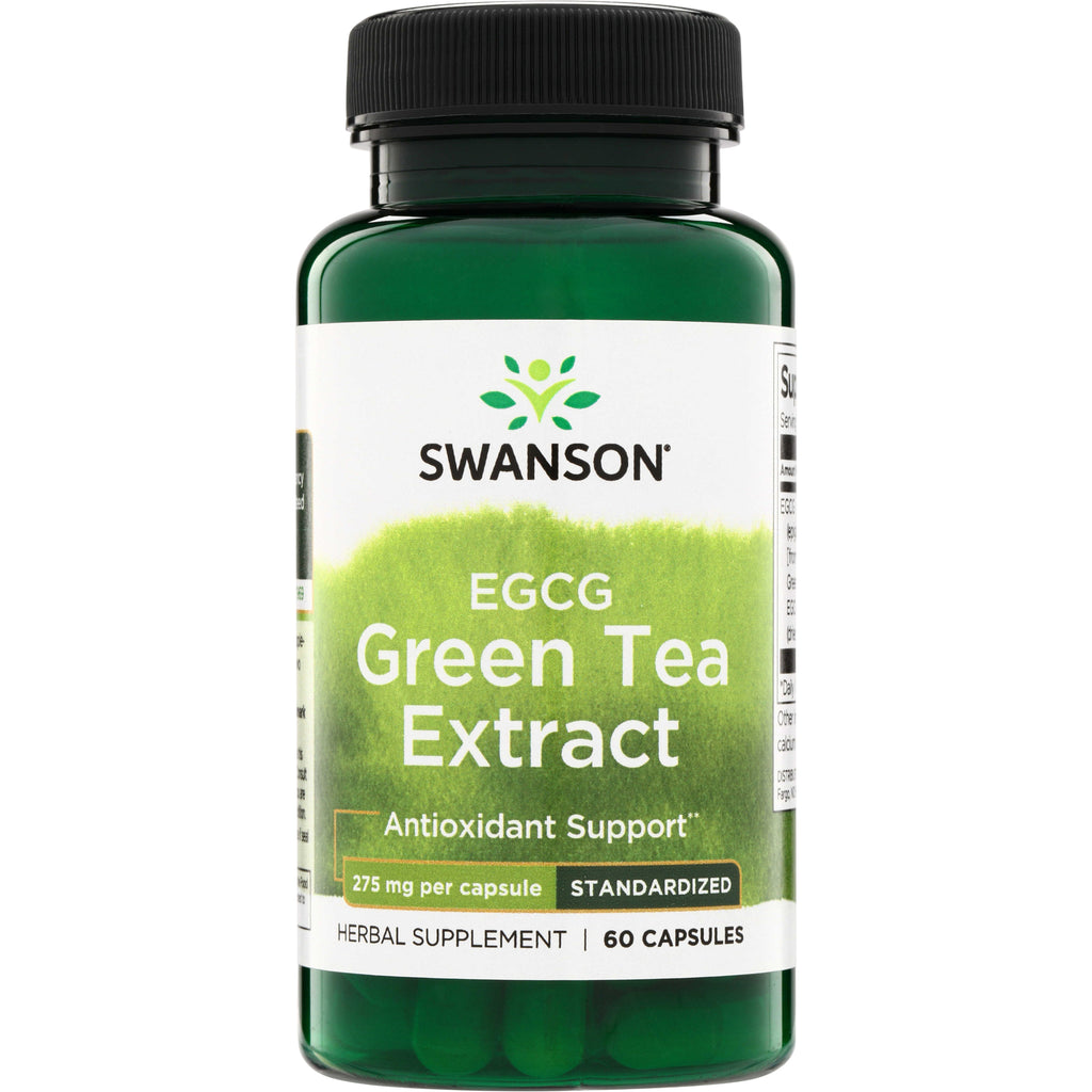 SWU249 | Swanson EGCG Green Tea Extract supplement bottle, Antioxidant Support, 275 mg per capsule, 60 capsules - Thumbnail