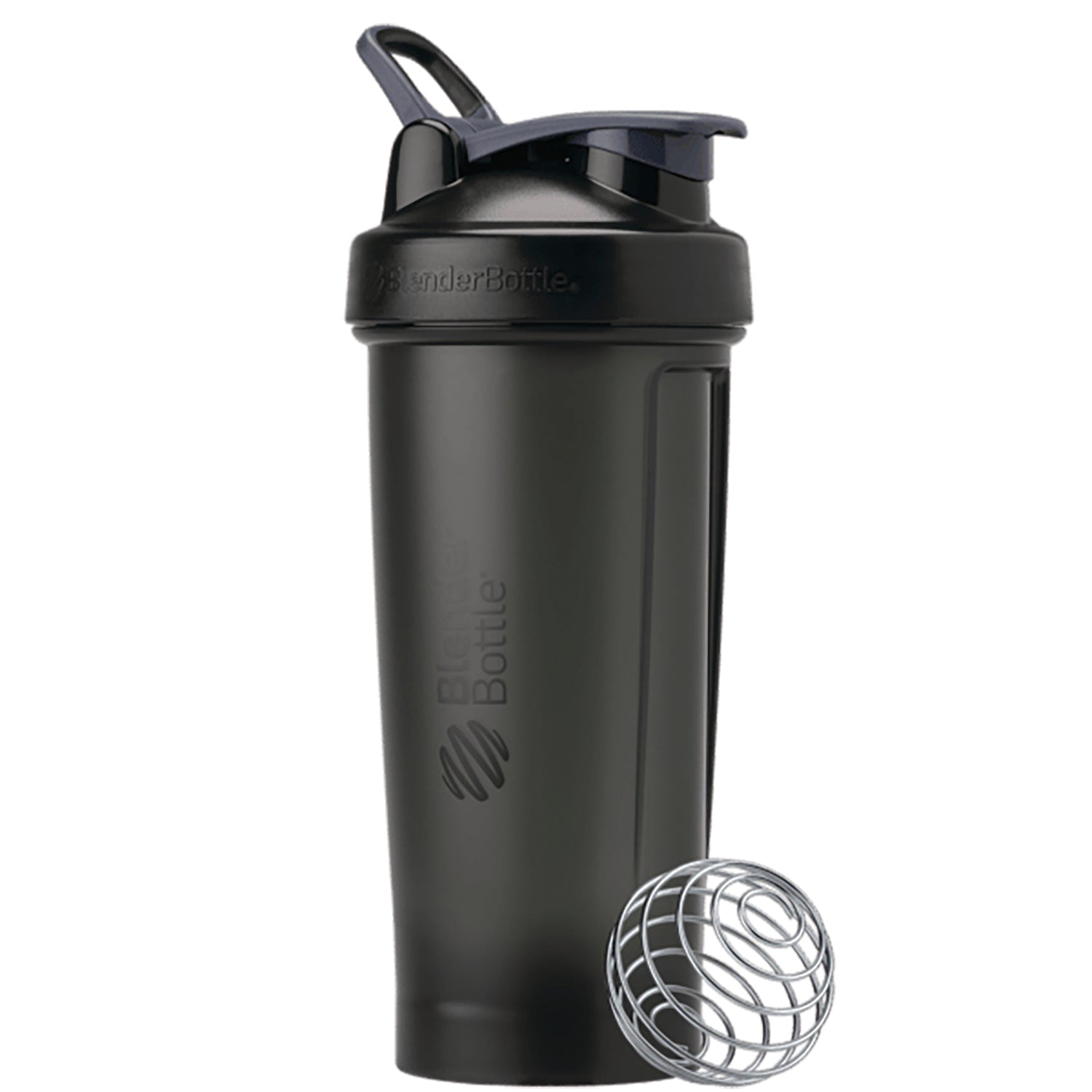 BBO002 | black BlenderBottle shaker with flip lid and stainless steel whisk ball