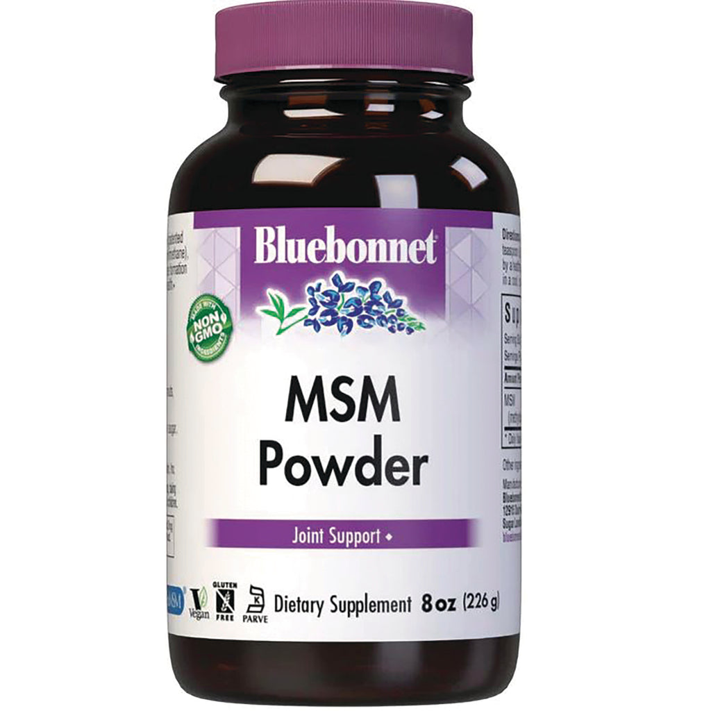 BLU101 | Bluebonnet MSM Powder dietary supplement bottle front label 8 oz joint support - Thumbnail